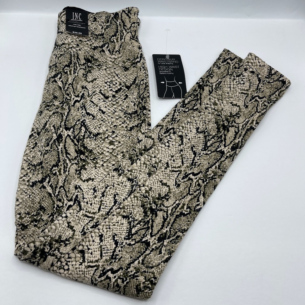 Inc Womens Snakeskin Leggings Shaping High Rise